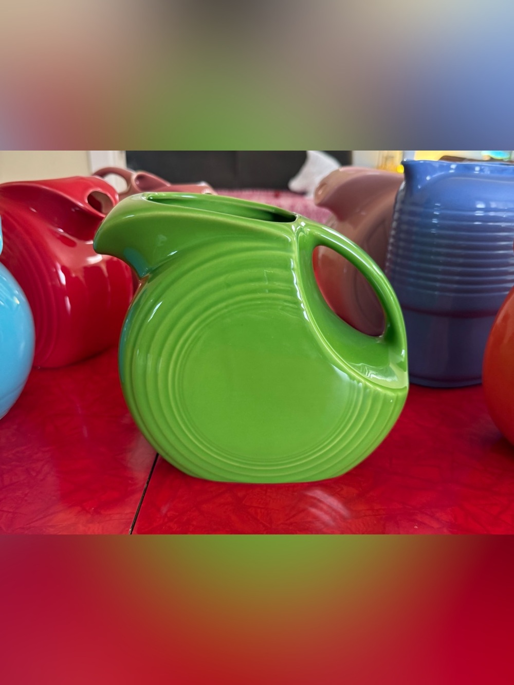 Fiesta Lime Green Ceramic Disc Pitcher